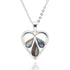 Paua Shell Heart Triple Teardrop Silver PLated Necklace
