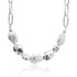 Molten Metal Baroque Pearl Silver Plated Necklace