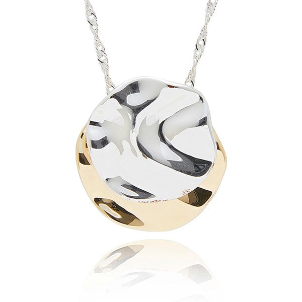 Molten Metal Two Tone Lyered Necklace