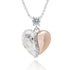 Polished Two Tone Textured Heart Necklace