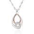 Polished Two Tone Entwined Teardrops Necklace