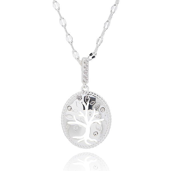 Tree of Life Silhouette Silver Plated Necklace