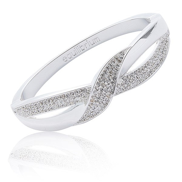 Contemporary Twist Silver Plated Bangle