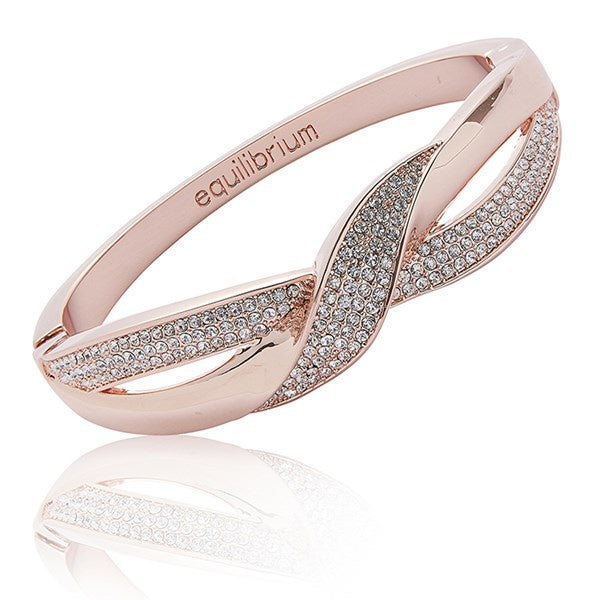 Contemporary Twist Rose Gold Plated Bangle