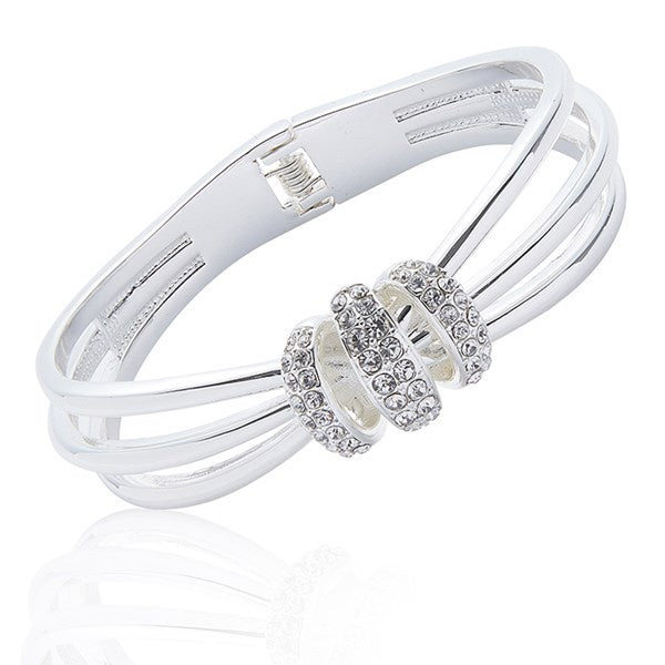 Sparkle Lines Silver Plated Bangle