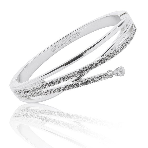 Glam Hang Crystal Silver Plated Bangle
