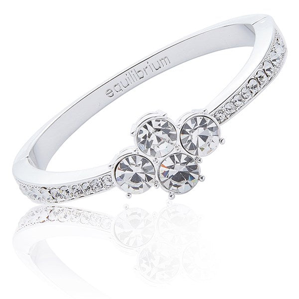 Chic Silver Plated Bangle Clear