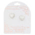 Textured Heart Silver Plated Stud Earrings