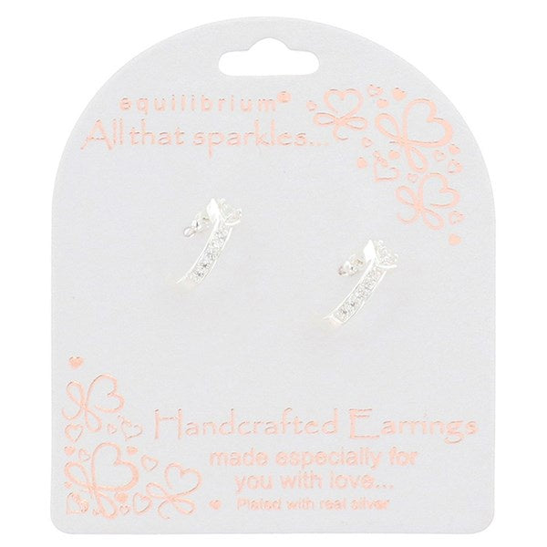 Pretty Heart Silver Plated Hoop Earrings