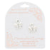 Pretty Bow Pearl Silver Plated Dangly Earrings