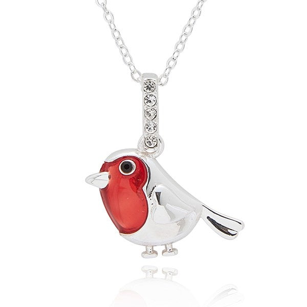 Robins Appear Dainty Silver Plated Necklace