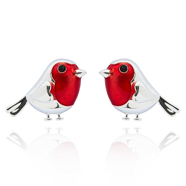 Robins Appear Dainty Silver Plated Earrings