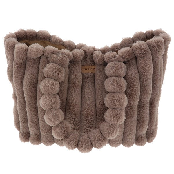 Faux Fur Striped Tote Mink