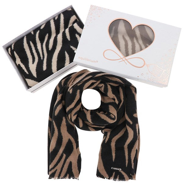 Zebra Look Cosy Boxed Scarf