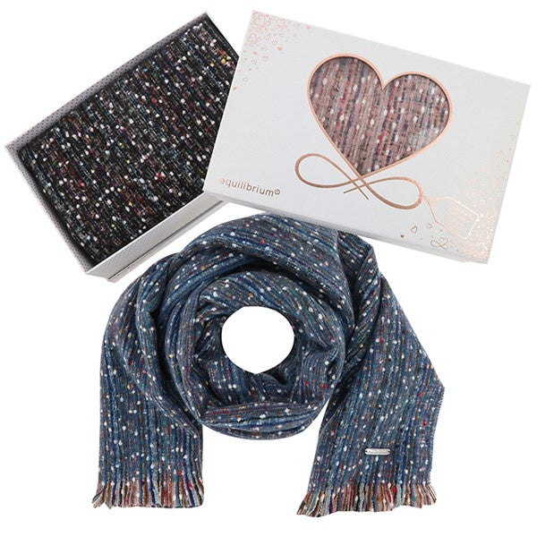 Knitted Flecked Boxed Scarf