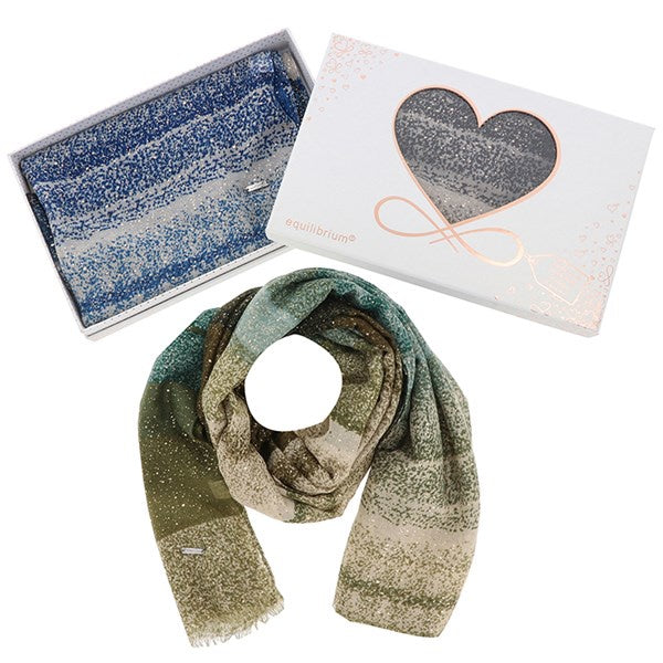 Stripes/Foil Flecks Boxed Scarf