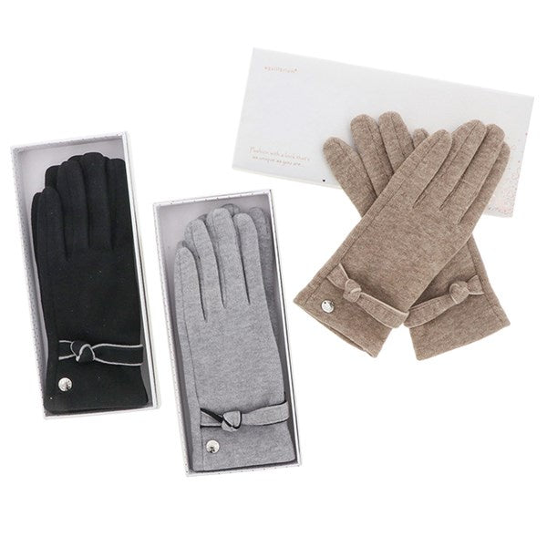 Two Tone Knitted Belt Boxed Gloves