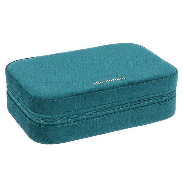 Equilibrium Oblong Velvet Jewellery Box Teale