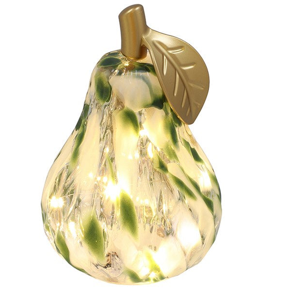 Diamond Cut LED Pear Mottle Green