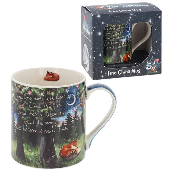Fox Under The Moon Boxed Mug Love