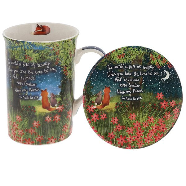 Fox Under The Moon Mug & Coaster Set Friend