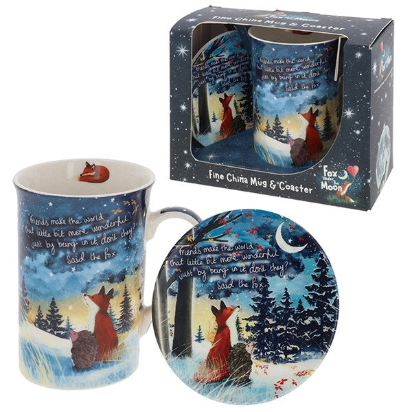 Fox Under The Moon Mug & Coaster Set Friends/World