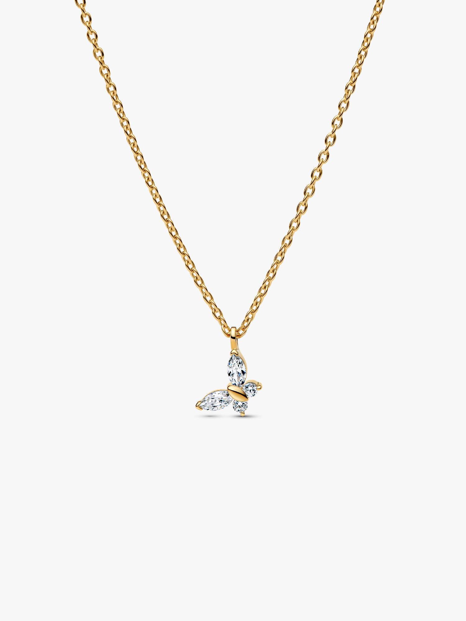 Pandora Gold Plated Butterfly Pendant Necklace