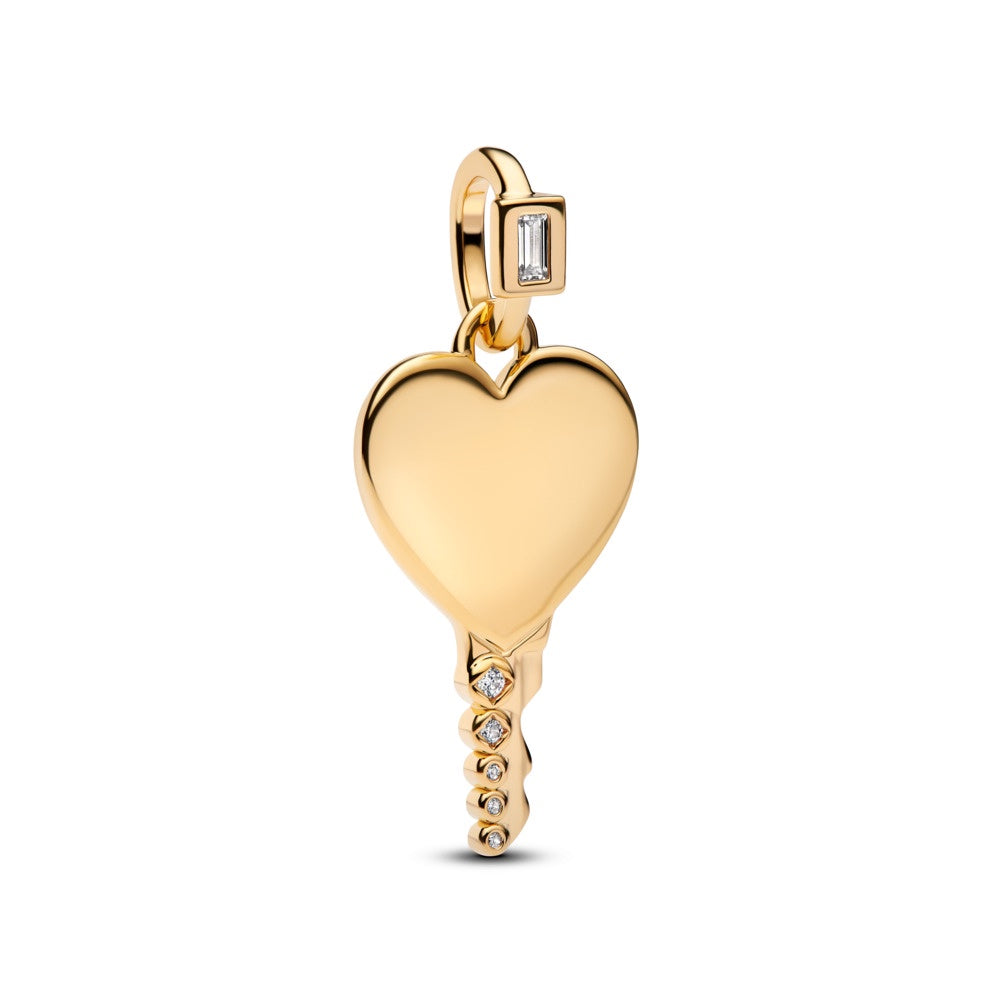 Pandora Engravable Heart Key Pendant.