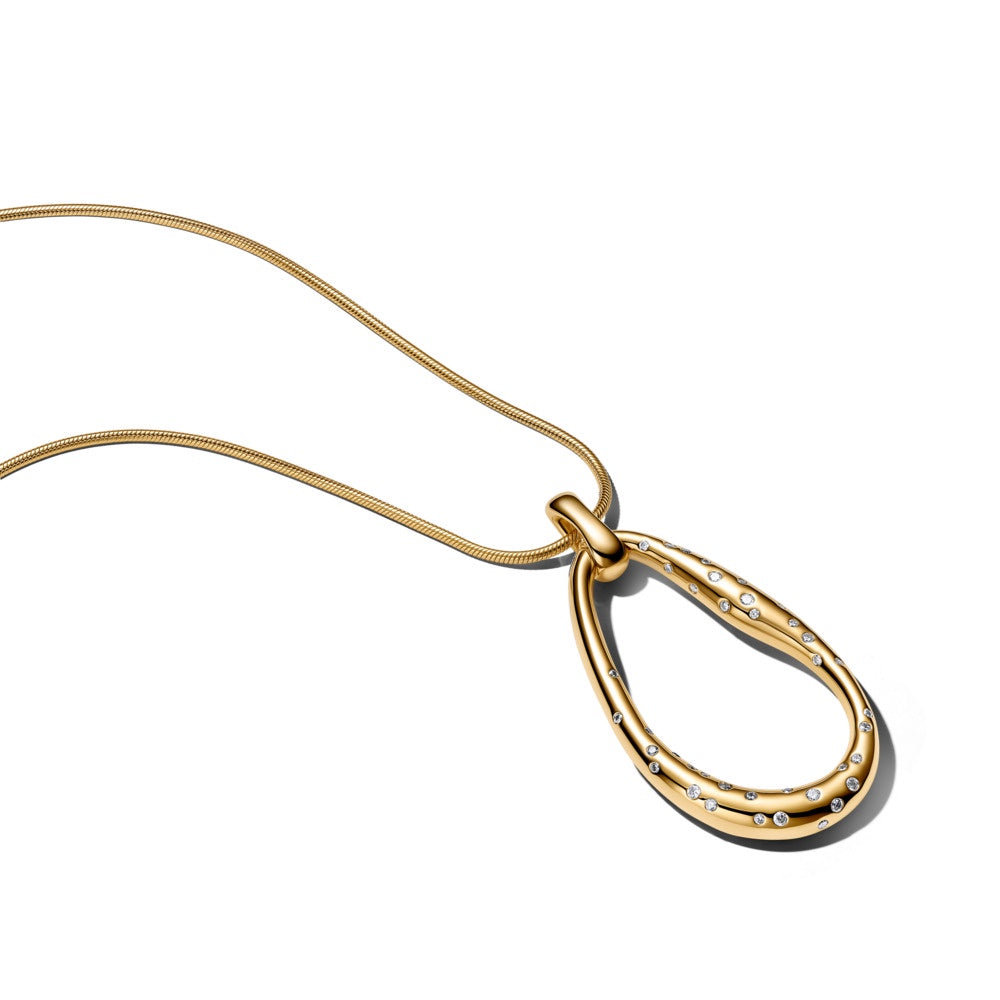 Pandora Organically Shaped Stone-Set Statement Pendant Necklace