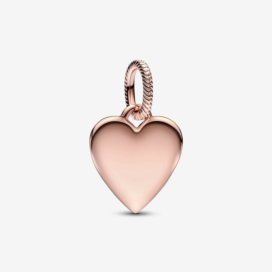 Pandora 14ct Rose Gold Plated Engravable Heart Tag Pendant