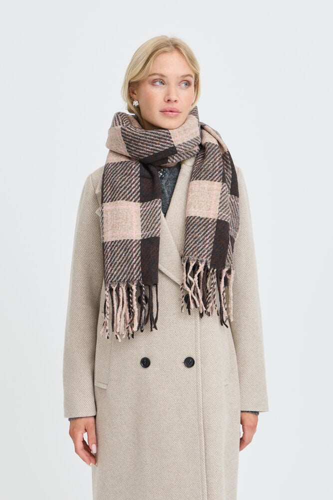 b.young Walvia Scarf Java/Sand Check Scarf