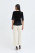 b.young Perlina Lace Hem Blouse Meteorite