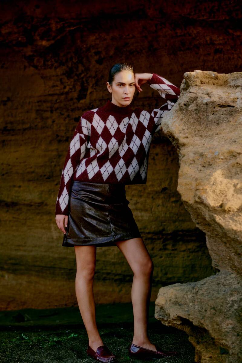 b.young Daina Skirt Chocolate Plum