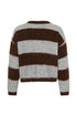 Saint Tropez Tayzie Pullover Chocolate Grey Melange Stripe