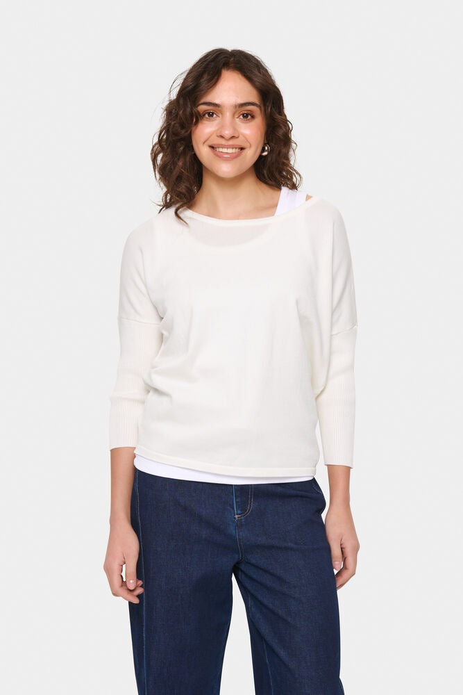 Saint Tropez Mila R-Neck Pullover Ice