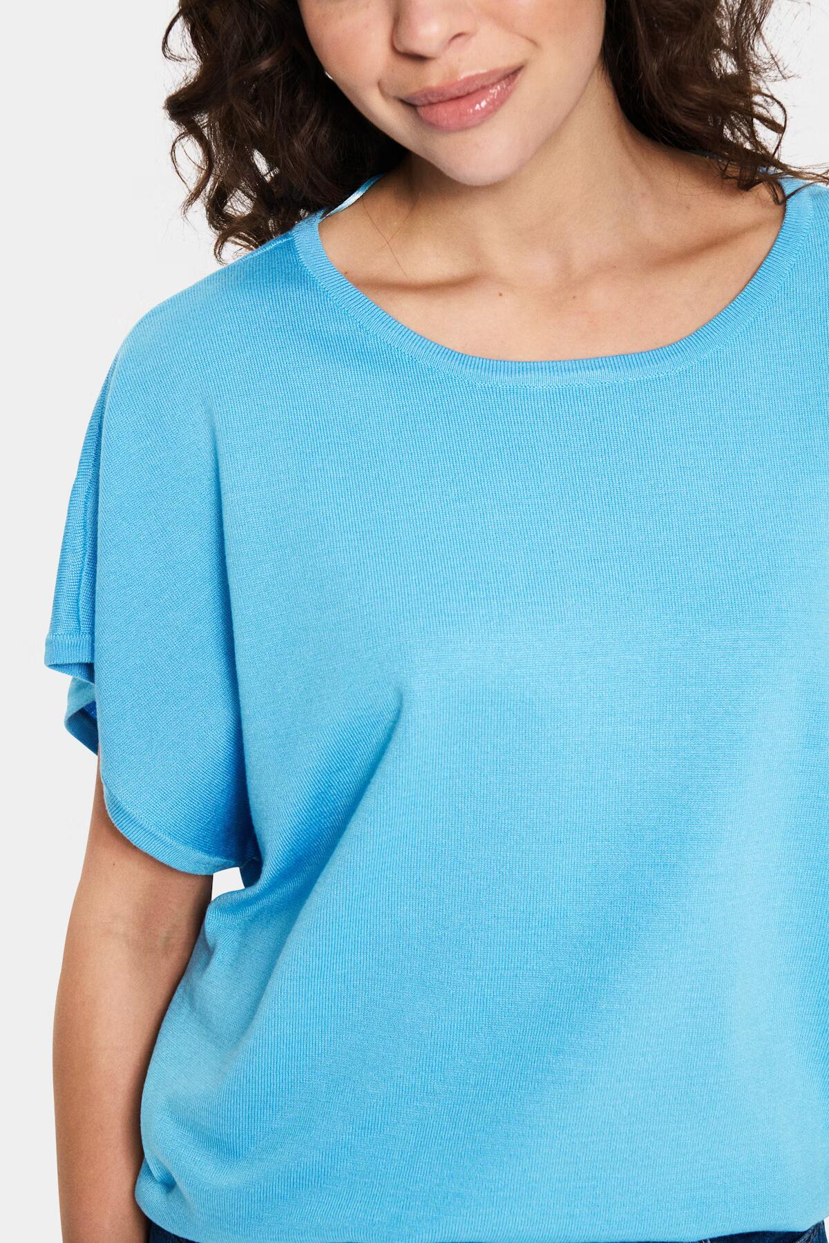 Saint Tropez Mila R-Neck SS Pullover Ethereal Blue