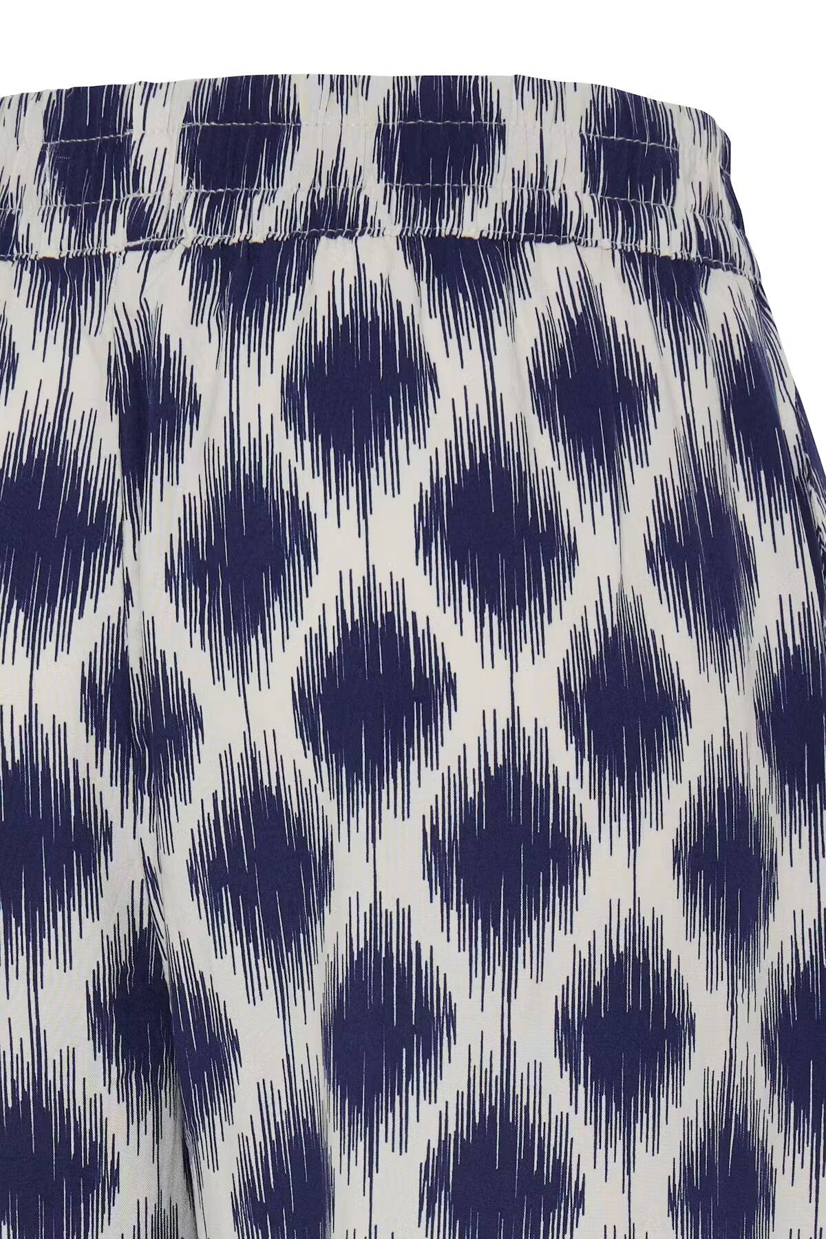 b.young Joella Crop Trousers Ogee Ikat Med Blue