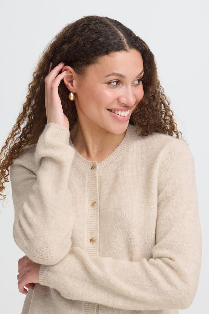 Fransa Ellis Cardigan Oatmeal Melange