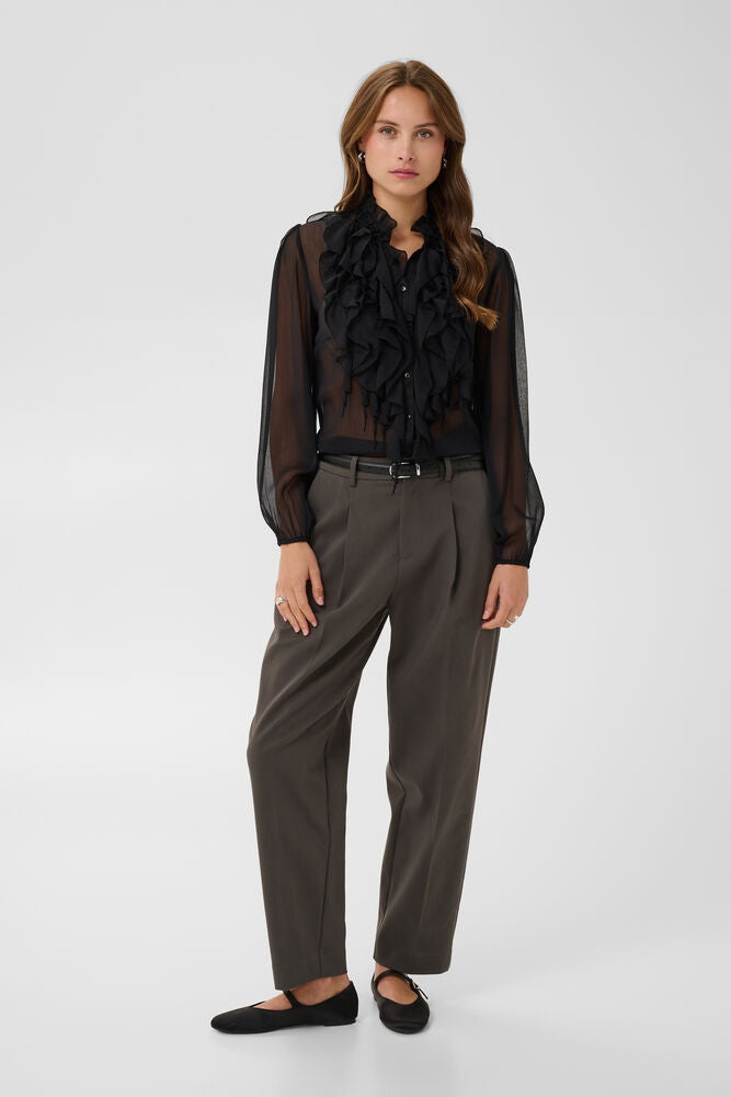 Saint Tropez Lilja Crinkle LS Shirt Black
