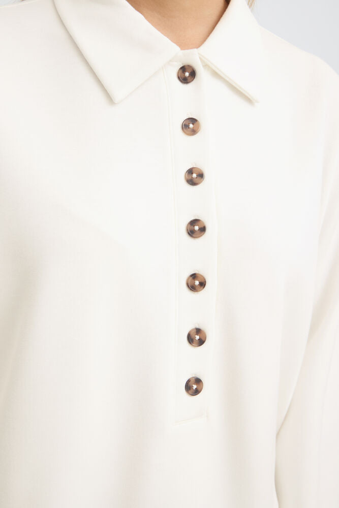 Fransa Aurora Sweatshirt Whisper White