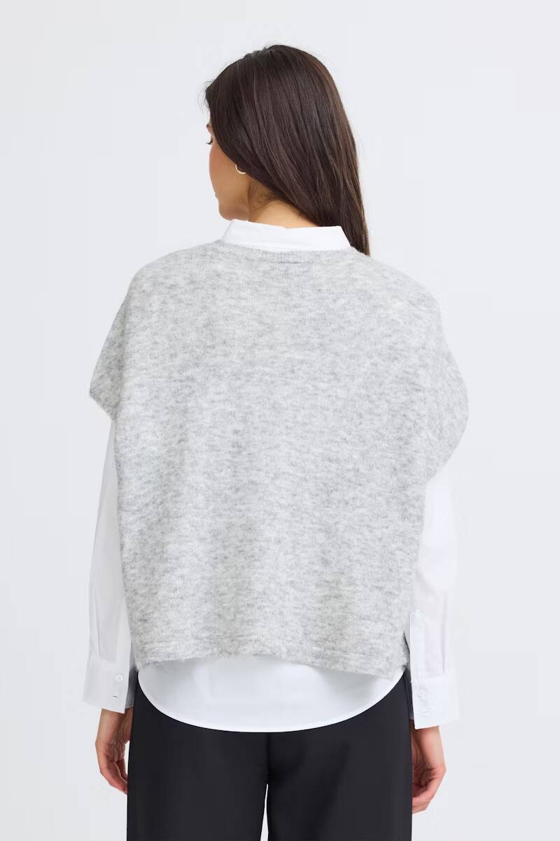 Fansa Sanny Cardigan Light Grey Melange