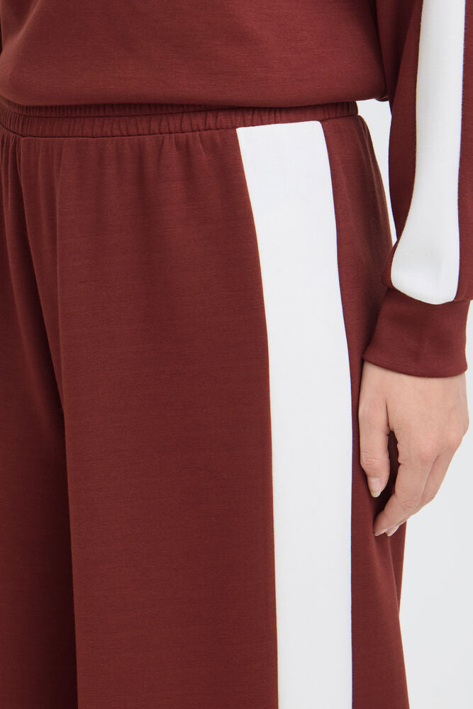 Fransa Aurora Trousers Rum W/White Contrast