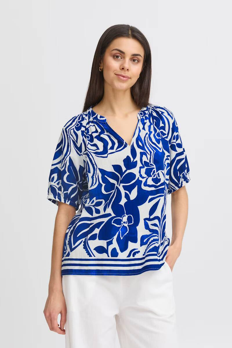 Fransa Cora Blouse Blue Lolite Art