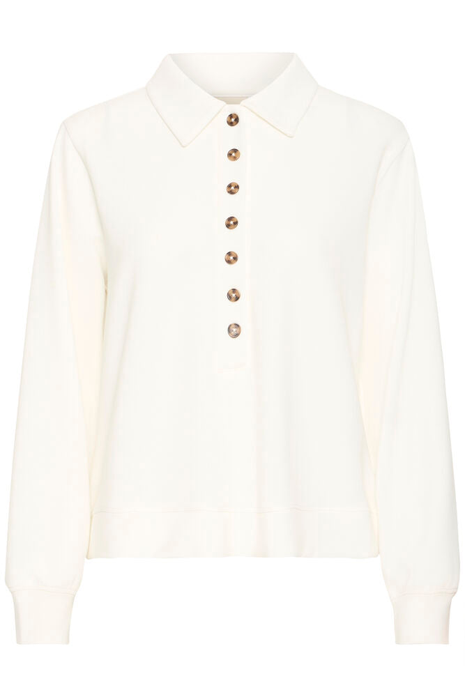 Fransa Aurora Sweatshirt Whisper White