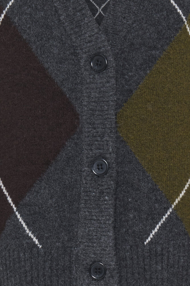 b.young Osmilla Cardigan Dark Grey Melange Argyle