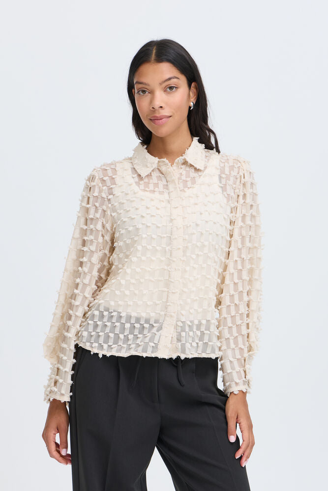 b.young Feather Shirt Oatmeal