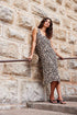 Fransa Ease Dress Brown Leopard Art