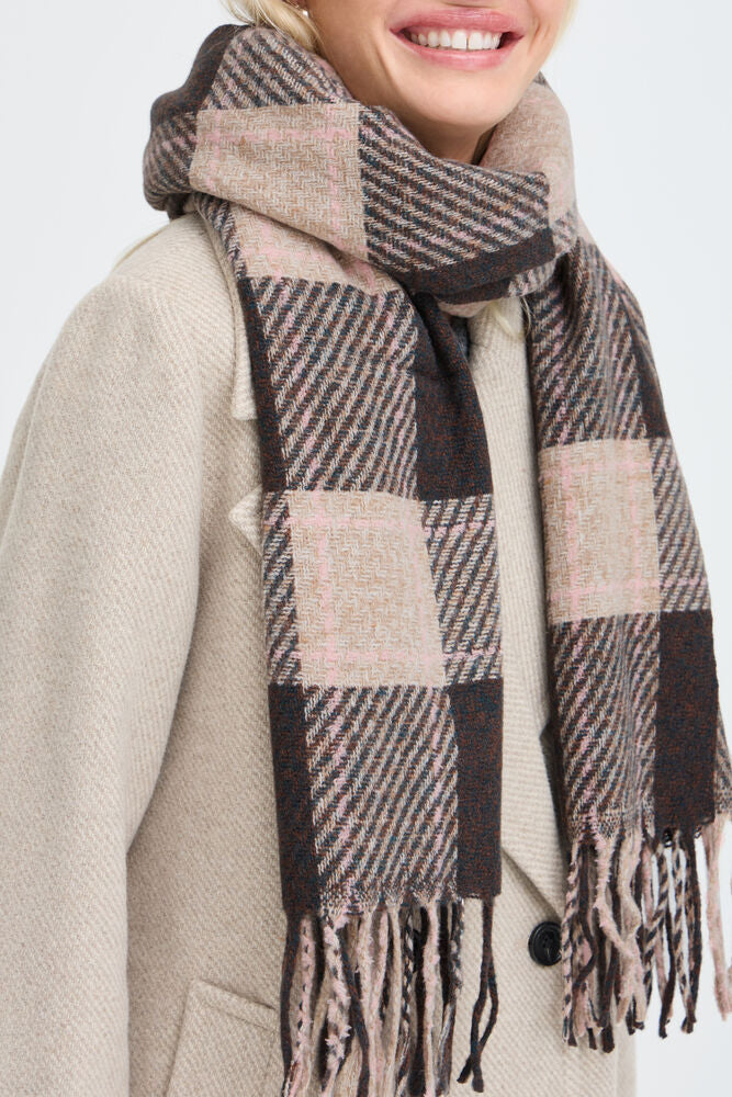 b.young Walvia Scarf Java/Sand Check Scarf
