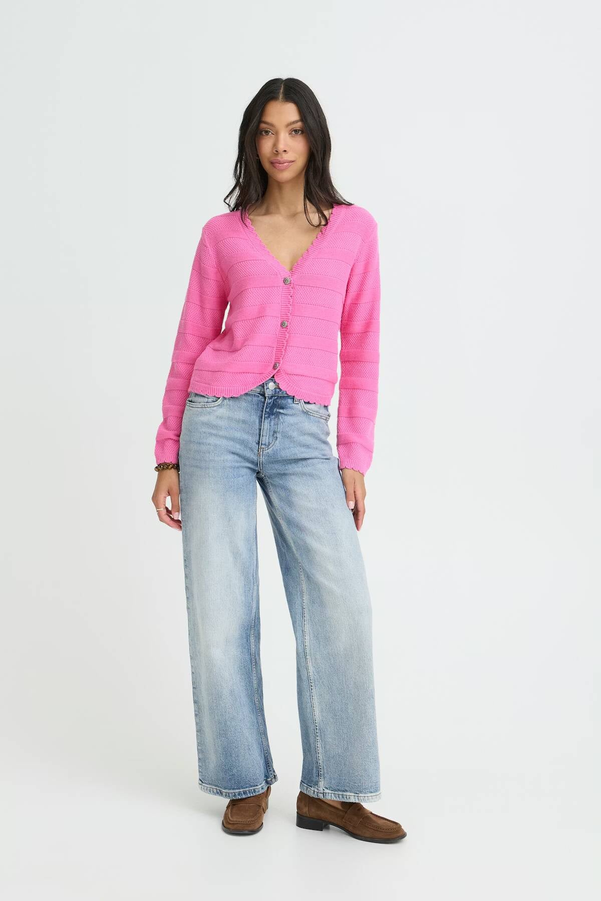 b.young Mikala Short Cardigan Phlox Pink