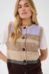 Saint Tropez Seraphina Knit Vest Chocolate Lilac Multi Stripe